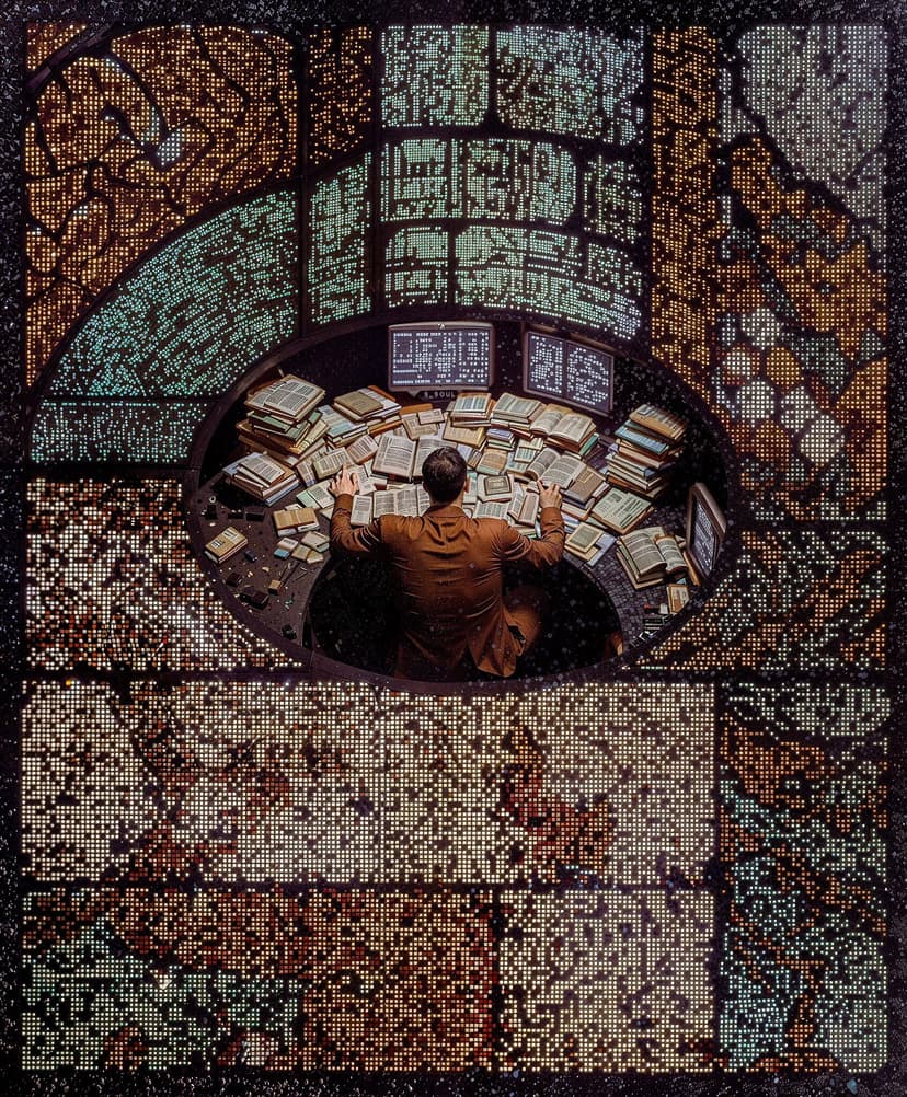 AI automation services showing a person working with holographic displays and advanced data visualization interfaces - UXcelerate custom AI agents